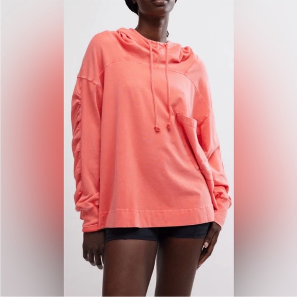 Free People Movement Hot Shot Women's Pink hibiscus Hoodie Size Small - Picture 4 of 11